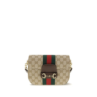 Bolso de hombro de tela beige