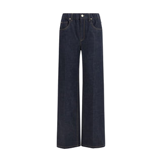 Jeans azules de algodón denim