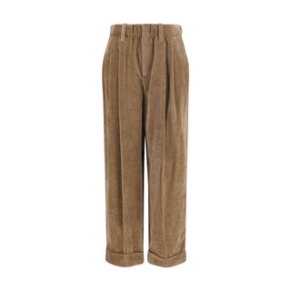 Pantalones casuales marrones de viscosa