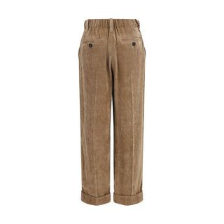 Pantalones casuales marrones de viscosa