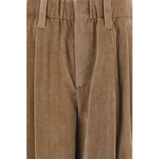 Pantalones casuales marrones de viscosa