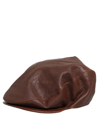 Sombrero Capello tipo boina para hombre de cuero de cordero marrón