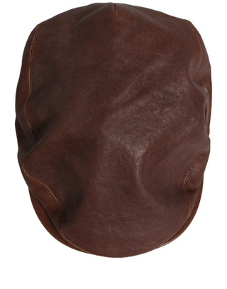 Sombrero Capello tipo boina para hombre de cuero de cordero marrón