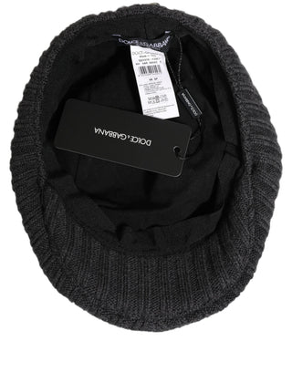Sombrero Capello tipo boina tejido de lana gris oscuro para hombre