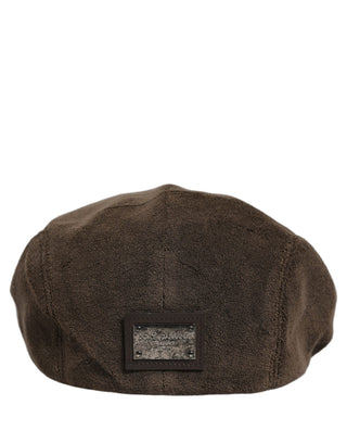 Men Brown Cotton Newsboy Cloth Capello Hat