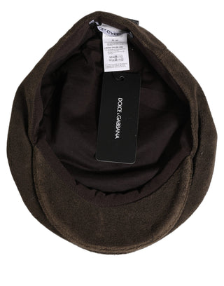 Men Brown Cotton Newsboy Cloth Capello Hat