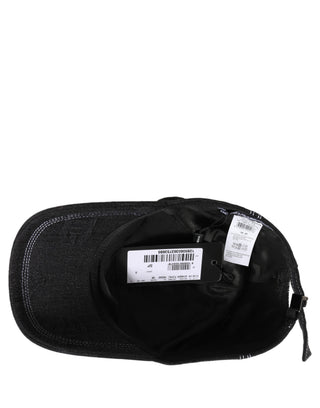 Men Black Cotton 6 Panel Baseball Capello Hat