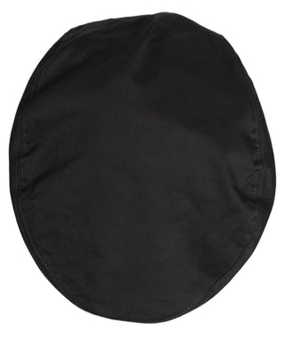Men Black Cotton Stretch Newsboy Cloth Capello Hat