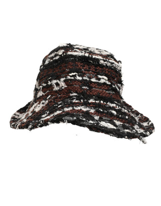 Women Multicolor Acrylic Tweed Bucket Capello Hat