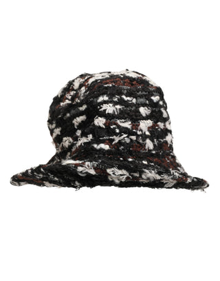 Women Multicolor Acrylic Tweed Bucket Capello Hat