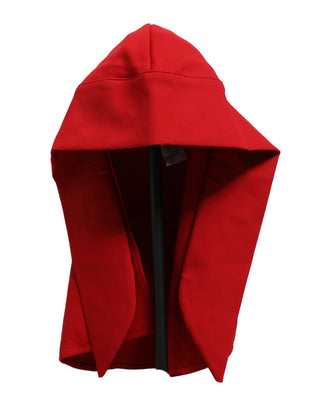 Women Red Polyester Whole Head Wrap Capello Hat