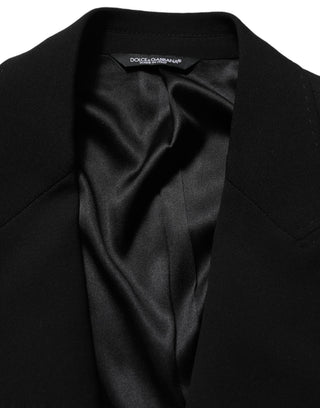 Black Wool Single Breasted Men Blazer Jacket
