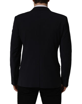 Dark Blue Wool Single Breasted Men Blazer Jacket