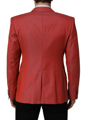 Chaqueta blazer roja de hombre de lana de un solo botón