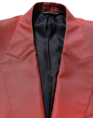 Chaqueta blazer roja de hombre de lana de un solo botón