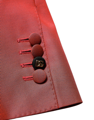 Chaqueta blazer roja de hombre de lana de un solo botón