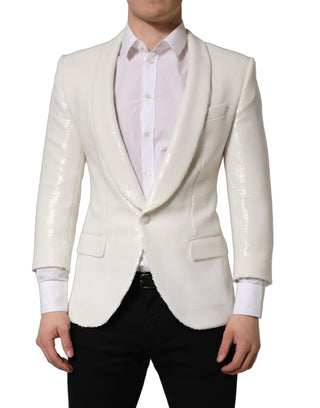 White Viscose Single Breasted Blazer Jacket