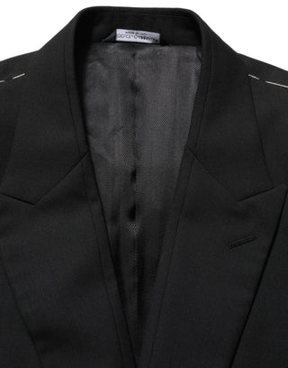 Black Wool Single Breasted Blazer Jacket