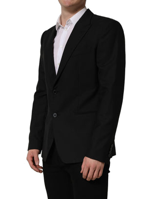 Black Wool Single Breasted Blazer Jacket