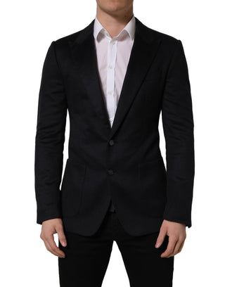 Blue Cashmere Single Breasted Blazer Jacket