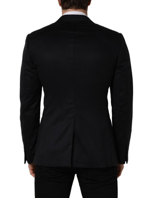 Blue Cashmere Single Breasted Blazer Jacket
