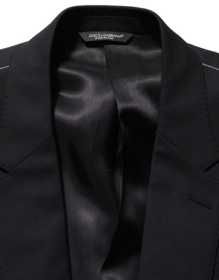 Blazer negro de lana con botonadura simple