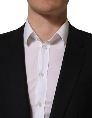 Blazer negro de lana con botonadura simple