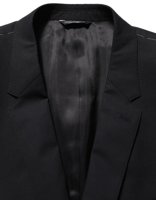 Black Wool Single Breasted Blazer Jacket