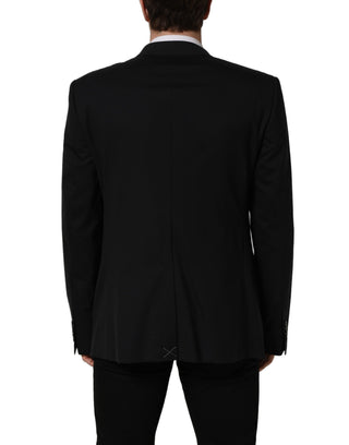 Black Wool Single Breasted Blazer Jacket
