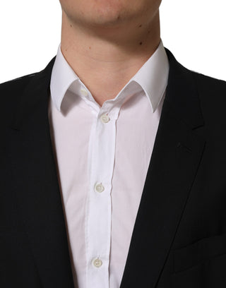 Black Wool Single Breasted Blazer Jacket