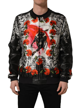 Chaqueta bomber con estampado de toro Majolica multicolor  
