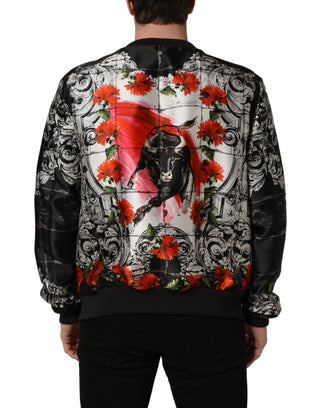 Chaqueta bomber con estampado de toro Majolica multicolor  