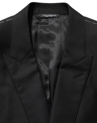 Blazer negro de lana con botonadura simple