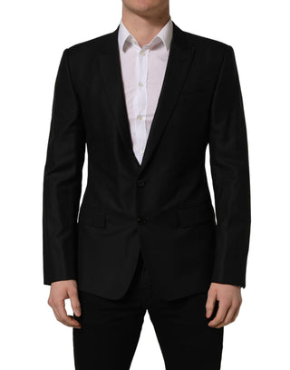 Black Wool Single Breasted Blazer Jacket