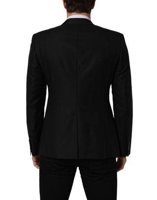 Blazer negro de lana con botonadura simple