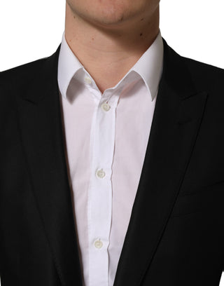 Blazer negro de lana con botonadura simple