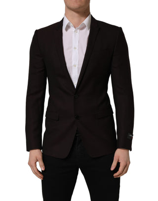 Brown Wool GOLD Single Breasted Men Jacket