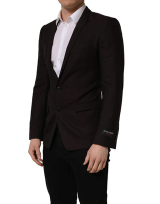 Brown Wool GOLD Single Breasted Men Jacket