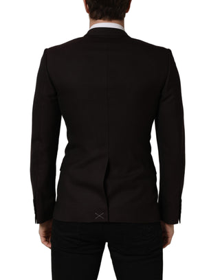 Brown Wool GOLD Single Breasted Men Jacket