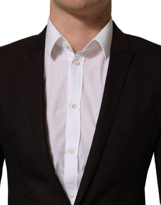 Brown Wool GOLD Single Breasted Men Jacket