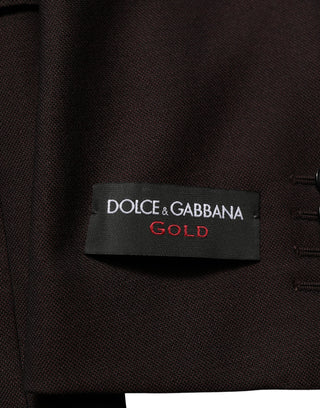 Brown Wool GOLD Single Breasted Men Jacket
