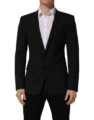 Black Wool Single Breasted Blazer Jacket