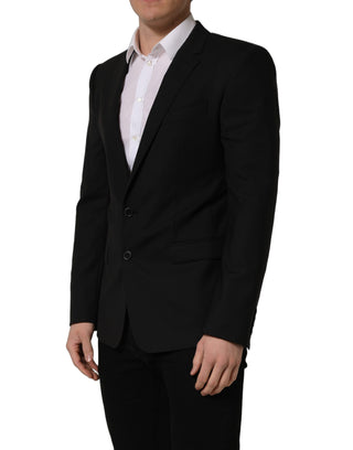 Black Wool Single Breasted Blazer Jacket