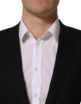 Black Wool Single Breasted Blazer Jacket