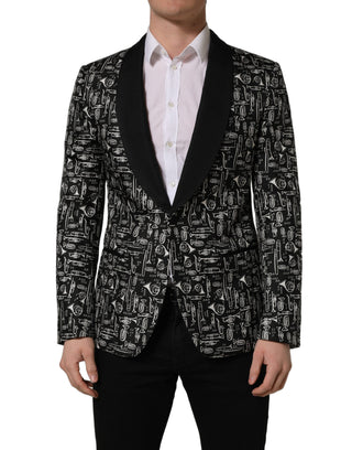 Black Crystal Embellished Coat Blazer Jacket