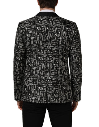 Black Crystal Embellished Coat Blazer Jacket