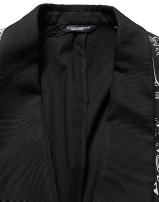 Black Crystal Embellished Coat Blazer Jacket