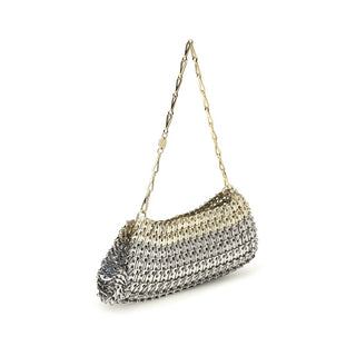 Bolso de hombro de latón plateado  