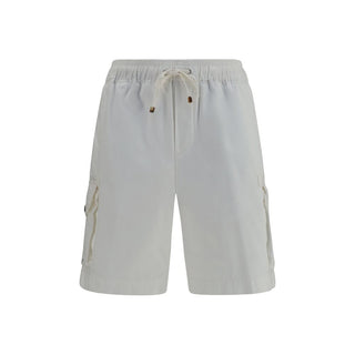 White Cotton Bermuda Shorts