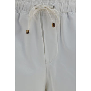 White Cotton Bermuda Shorts